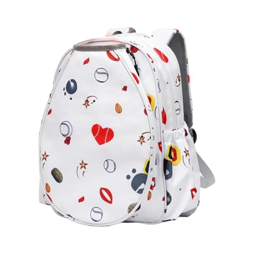 rockible Tennis-Rucksack, Tennistasche, multifunktionale Outdoor-Sporttasche, große Kapazität, Schlägertasche, Weiß von rockible