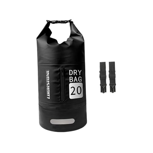 rockible Wasserdichter Dry Bag Kajak-Schwimmsack, luftdicht, hält die Ausrüstung trocken, wasserdichte Tasche, Aufbewahrungstasche zum Segeln, Rafting, Surfen, 20L Schwarz von rockible