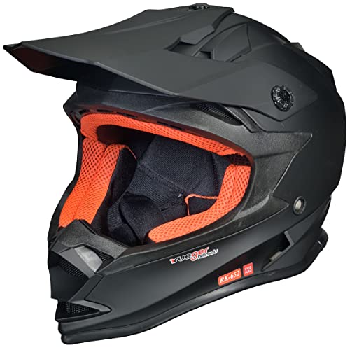 RK-652 Kinder Crosshelm Endurohelm Motorradhelm Roller Quad Helm Kinderhelm, Farbe:Matt Schwarz, Größe:L (59-60) von rueger-helmets