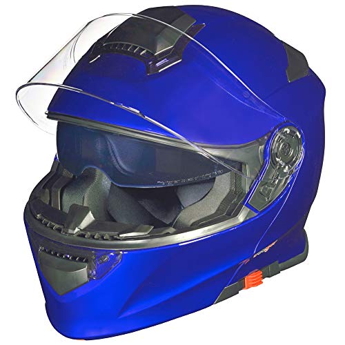 RS-982 Klapphelm Motorradhelm Pinlock Motorrad Modular Roller Conzept Helm, Farbe:Blau, Größe:XXL (63-64) von rueger-helmets