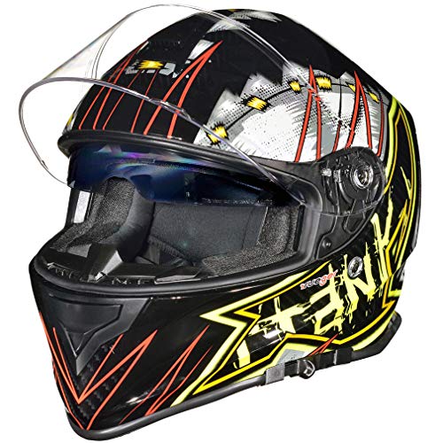 RT-824 Integralhelm Motorradhelm Kinderhelm Motorrad Integral Roller Helm rueger, Farbe:Black Franky, Größe:61-62 von rueger-helmets