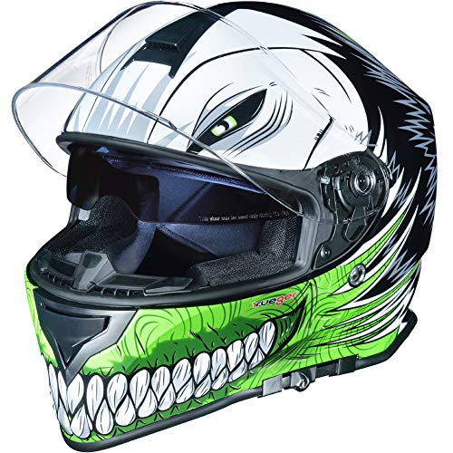 RT-824 Integralhelm Motorradhelm Kinderhelm Motorrad Integral Roller Helm rueger, Farbe:Green Hollow, Größe:61-62 von rueger-helmets