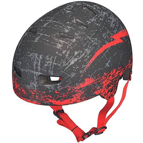 RXD-7000 Skaterhelm Fahrrad BMX Mountainbike MTB Freeride Skater für Kinder, Damen, Herren Helm, Farbe:Rot, Größe:L (59-60) von rueger-helmets