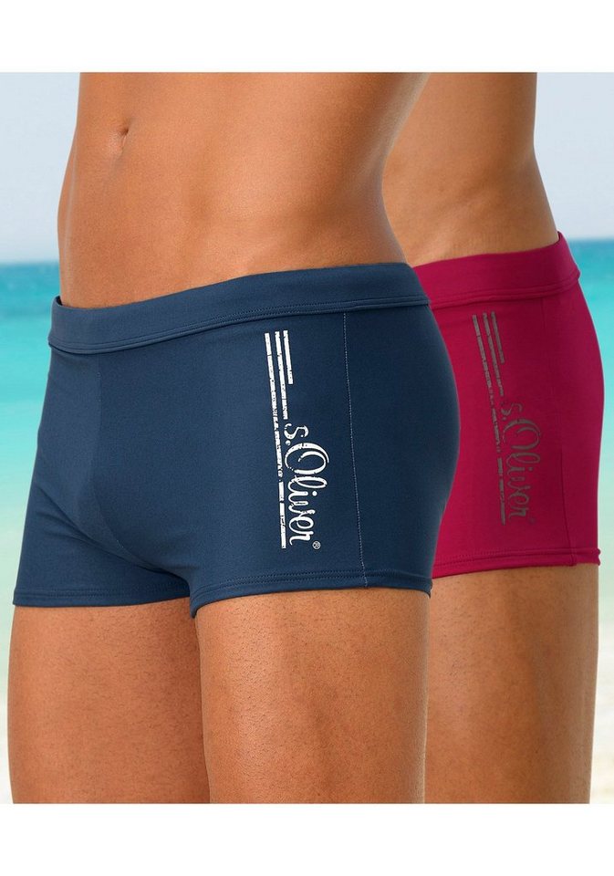 s.Oliver Boxer-Badehose mit Logoschriftzug im coolen Used-Look von s.Oliver