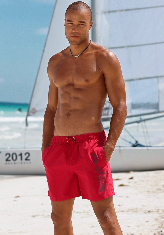 s.Oliver Badeshorts Philip mit Logo-Print im Used-Look s.Oliver Badeshorts Philip mit Logo-Print im Used-Look von s.Oliver