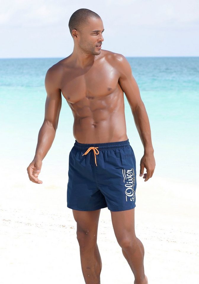 s.Oliver Badeshorts mit Logodruck und kontrastfarbenen Details s.Oliver Badeshorts mit Logodruck und kontrastfarbenen Details von s.Oliver