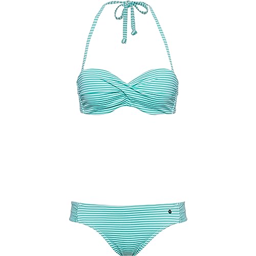 s.Oliver Damen Bikini Set Mint-White 36 / B von s.Oliver