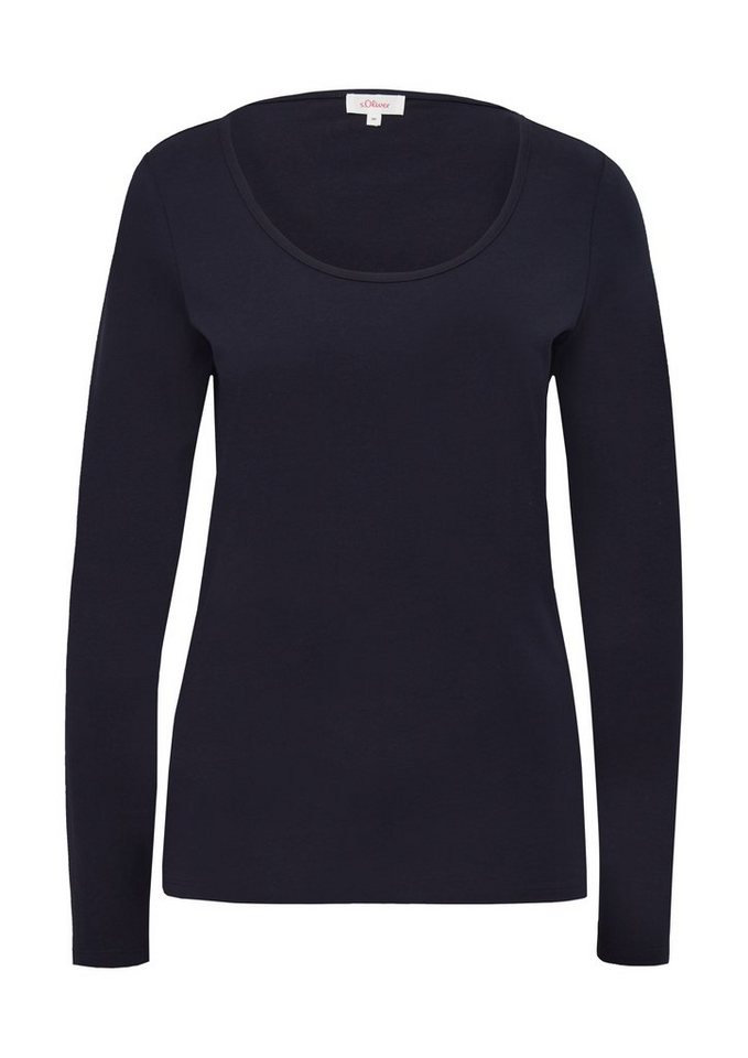 s.Oliver Langarmshirt - einfarbiges Langarm Shirt - Basic Longsleeve von s.Oliver