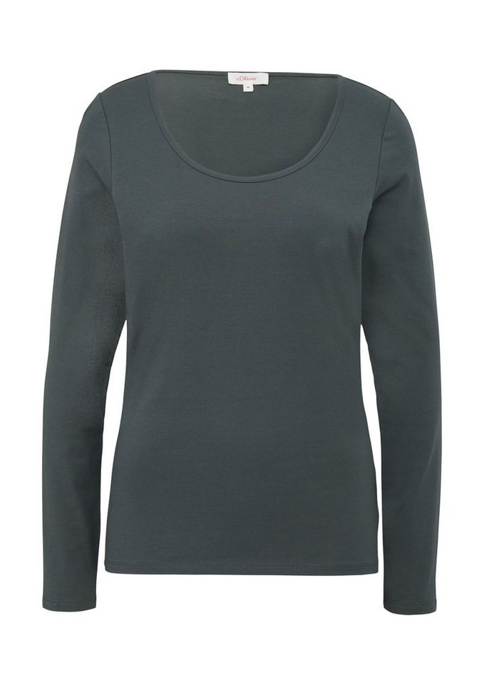 s.Oliver Langarmshirt - einfarbiges Langarm Shirt - Basic Longsleeve von s.Oliver