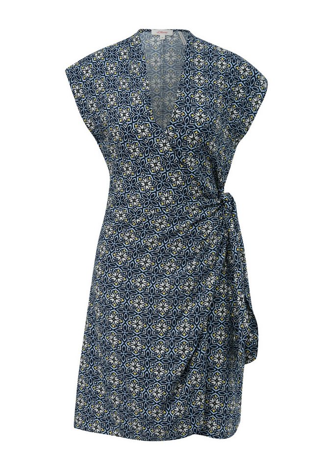 s.Oliver Sommerkleid - luftiges Kleid ärmellos - Kleid mit Allover-Print - Wickeloptik von s.Oliver