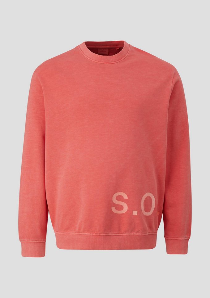 s.Oliver Sweatshirt Baumwoll-Sweatshirt mit Logo-Print Garment Dye, Artwork von s.Oliver