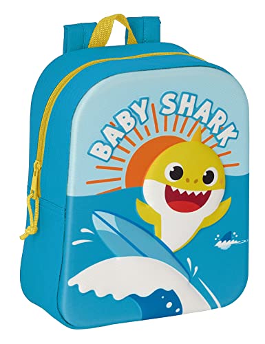 BABY SHARK 3D-Kindergartenrucksack, anpassbar, leicht zu reinigen, ideal für Kinder verschiedener Altersgruppen, bequem und vielseitig, Qualität und Strapazierfähigkeit, 22 x 10 x 27 cm, Blau, blau, Estándar, Casual BABY SHARK 3D-Kindergartenrucksack, anpassbar, leicht zu reinigen, ideal für Kinder verschiedener Altersgruppen, bequem und vielseitig, Qualität und Strapazierfähigkeit, 22 x 10 x 27 cm, Blau, blau, Estándar, Casual von safta