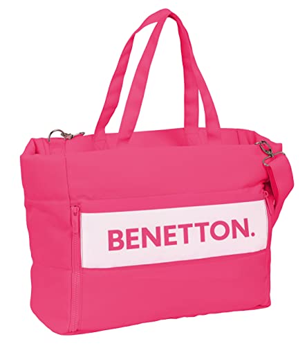 BENETTON "RASPBERRY" 14,1-Zoll-LAPTOPTASCHE MIT TASCHE, Rosa Fuchsia, Estándar, Fuchsia, Estándar, Casual von safta