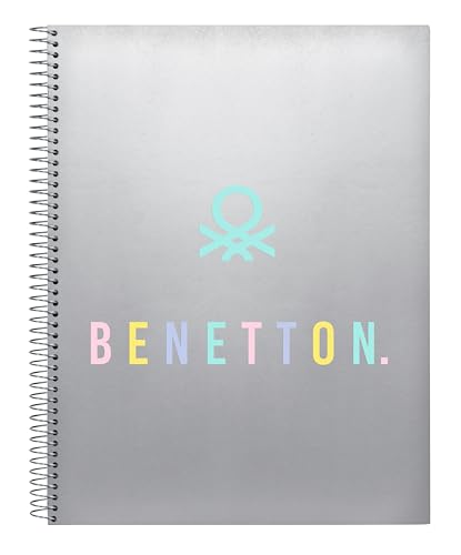 BENETTON SILVER Notizbuch, 120 Blatt, harter Einband, ideal für Kinder unterschiedlichen Alters, bequem und vielseitig, Qualität und Widerstandsfähigkeit, 21,5 x 31 cm, Silber, silber, Estándar, BENETTON SILVER Notizbuch, 120 Blatt, harter Einband, ideal für Kinder unterschiedlichen Alters, bequem und vielseitig, Qualität und Widerstandsfähigkeit, 21,5 x 31 cm, Silber, silber, Estándar, von safta