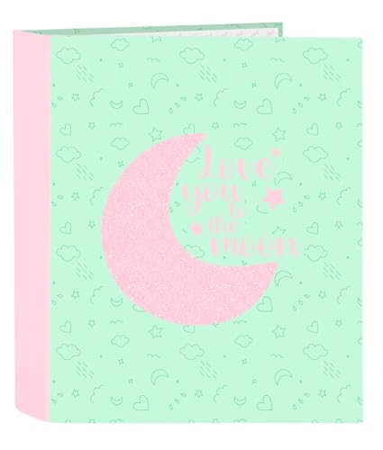 BLACKFIT8 Moon Ordner, Folio, 4 Ringe, ideal für Kinder verschiedener Altersgruppen, bequem und vielseitig, Qualität und Widerstandsfähigkeit, 27 x 6 x 33 cm, Grün, grün, Estándar, Lässig BLACKFIT8 Moon Ordner, Folio, 4 Ringe, ideal für Kinder verschiedener Altersgruppen, bequem und vielseitig, Qualität und Widerstandsfähigkeit, 27 x 6 x 33 cm, Grün, grün, Estándar, Lässig von safta