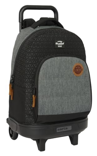 BLACKFIT8 OLD SCHOOL Großer Rucksack mit Rädern, kompakt, abnehmbar, ideal für Kinder verschiedener Altersgruppen, bequem und vielseitig, Qualität und Widerstandsfähigkeit, 33 x 22 x 45 cm, Schwarz / BLACKFIT8 OLD SCHOOL Großer Rucksack mit Rädern, kompakt, abnehmbar, ideal für Kinder verschiedener Altersgruppen, bequem und vielseitig, Qualität und Widerstandsfähigkeit, 33 x 22 x 45 cm, Schwarz / von safta