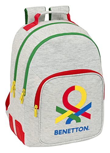 safta Benetton Pop Doppel-Rucksack, grau, Estándar, Casual safta Benetton Pop Doppel-Rucksack, grau, Estándar, Casual von safta