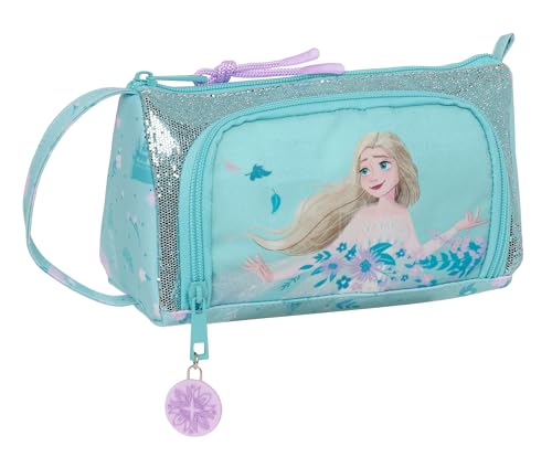 Frozen II Hello Spring – Federmäppchen mit ausklappbarer Tasche, Federmäppchen für Kinder, ideal für Schulkinder, vielseitig einsetzbar, Qualität und Stärke, 20 x 8,5 x 11 cm, Hellblau, hellblau, von safta