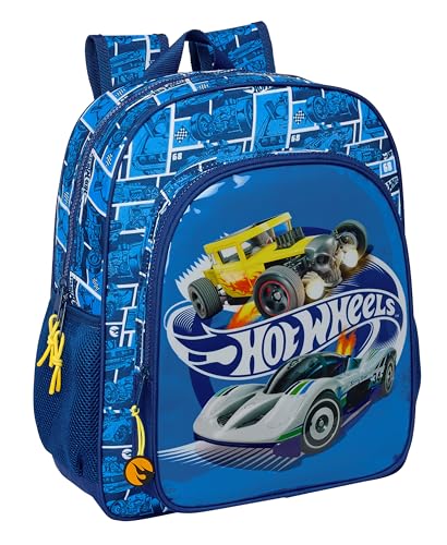 HOT WHEELS SONNY Schulrucksack für Kinder, anpassbar an den Kinderwagen, ideal für Kinder im Schulalter, bequem und vielseitig, Qualität und Widerstandsfähigkeit, 32 x 12 x 38 cm, Marineblau, HOT WHEELS SONNY Schulrucksack für Kinder, anpassbar an den Kinderwagen, ideal für Kinder im Schulalter, bequem und vielseitig, Qualität und Widerstandsfähigkeit, 32 x 12 x 38 cm, Marineblau, von safta