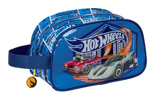 Hot Wheels Sonny Kulturbeutel für Kinder, mittelgroß, mit Griff, Kinder-Kulturbeutel, anpassbar an den Wagen, einfache Reinigung, bequem und vielseitig, Qualität und Widerstandsfähigkeit, 26 x 12 x 15 von safta