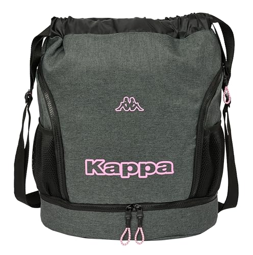 KAPPA Silver Pink Rucksack, ideal für Kinder verschiedener Altersgruppen, bequem und vielseitig, Qualität und Widerstandsfähigkeit, 34 x 15 x 43 cm, Grau meliert, Grau melange, Estándar, Casual von safta