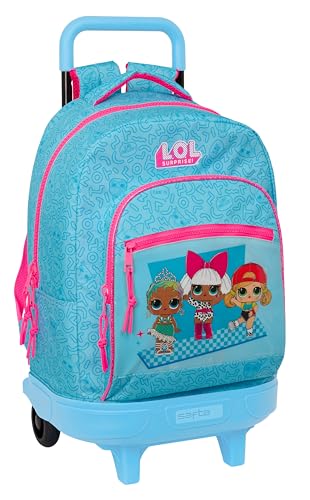 LOL Surprise Divas Großer Rucksack mit Rädern, kompakt, abnehmbar, ideal für Kinder verschiedener Altersgruppen, bequem und vielseitig, Qualität und Widerstandsfähigkeit, 33 x 22 x 45 cm, Blau, blau, LOL Surprise Divas Großer Rucksack mit Rädern, kompakt, abnehmbar, ideal für Kinder verschiedener Altersgruppen, bequem und vielseitig, Qualität und Widerstandsfähigkeit, 33 x 22 x 45 cm, Blau, blau, von safta