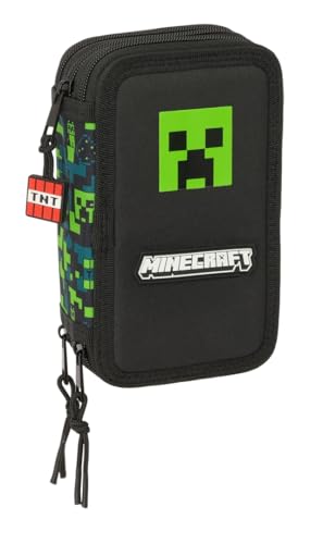 Minecraft TNT Schulmäppchen mit 37 Utensilien, Kinderetui, ideal für Kinder von 5 bis 14 Jahren, bequem und vielseitig, Qualität und Widerstandsfähigkeit, 12,5 x 5,5 x 19,5 cm, bunt, M, Casual Minecraft TNT Schulmäppchen mit 37 Utensilien, Kinderetui, ideal für Kinder von 5 bis 14 Jahren, bequem und vielseitig, Qualität und Widerstandsfähigkeit, 12,5 x 5,5 x 19,5 cm, bunt, M, Casual von safta