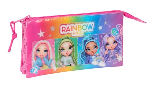 safta Rainbow HIGH Shine - Dreifach-Federmäppchen für Kinder, ideal für Kinder im Schulalter, bequem und vielseitig, Qualität und Widerstandsfähigkeit, 22 x 3 x 12 cm, bunt, M, Casual safta Rainbow HIGH Shine - Dreifach-Federmäppchen für Kinder, ideal für Kinder im Schulalter, bequem und vielseitig, Qualität und Widerstandsfähigkeit, 22 x 3 x 12 cm, bunt, M, Casual von safta