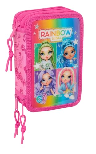 RAINBOW HIGH SHINE Schulmäppchen mit 37 Utensilien, Kindermäppchen, Kindermäppchen, ideal für Kinder von 5 bis 14 Jahren, bequem und vielseitig, Qualität und Widerstandsfähigkeit, 12,5 x 5,5 x 19,5 RAINBOW HIGH SHINE Schulmäppchen mit 37 Utensilien, Kindermäppchen, Kindermäppchen, ideal für Kinder von 5 bis 14 Jahren, bequem und vielseitig, Qualität und Widerstandsfähigkeit, 12,5 x 5,5 x 19,5 von safta