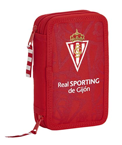 Real Sporting Federmäppchen, offizielles Gijon, mit 28 Werkzeugen, 125 x 40 x 195 mm von safta