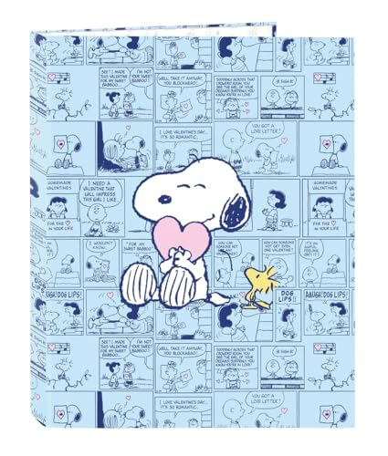 SNOOPY LOVE Ordner mit 4 Ringen, ideal für Kinder verschiedener Altersgruppen, bequem und vielseitig, Qualität und Widerstandsfähigkeit, 26,5 x 33 cm, hellblau, M, Casual SNOOPY LOVE Ordner mit 4 Ringen, ideal für Kinder verschiedener Altersgruppen, bequem und vielseitig, Qualität und Widerstandsfähigkeit, 26,5 x 33 cm, hellblau, M, Casual von safta