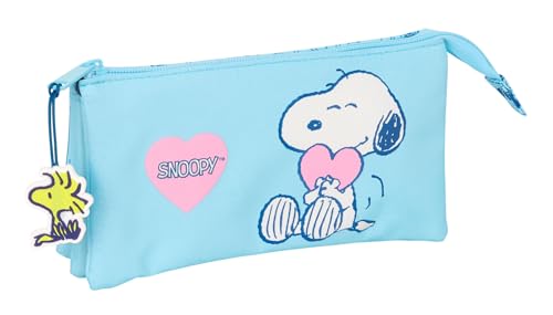 Snoopy Love Federmäppchen für Kinder, ideal für Kinder im Schulalter, bequem und vielseitig, Qualität und Widerstandsfähigkeit, 22 x 3 x 12 cm, hellblau, M, Lässig Snoopy Love Federmäppchen für Kinder, ideal für Kinder im Schulalter, bequem und vielseitig, Qualität und Widerstandsfähigkeit, 22 x 3 x 12 cm, hellblau, M, Lässig von safta
