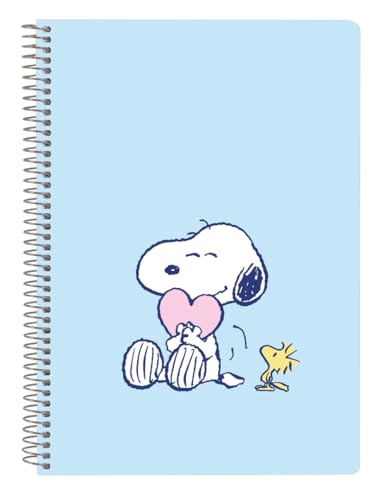 SNOOPY Love Notizbuch, Viertel, 80 Blatt, Hardcover, 1Design, ideal für Kinder verschiedener Altersgruppen, bequem und vielseitig, Qualität und Widerstandsfähigkeit, 15,5 x 22 cm, hellblau, M, Casual SNOOPY Love Notizbuch, Viertel, 80 Blatt, Hardcover, 1Design, ideal für Kinder verschiedener Altersgruppen, bequem und vielseitig, Qualität und Widerstandsfähigkeit, 15,5 x 22 cm, hellblau, M, Casual von safta