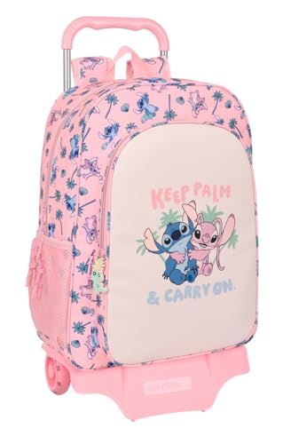 STITCH BEACH Großer Schulrucksack mit Trolley, Kinderrucksack, anpassbar an Kinderwagen, ideal für Kinder im Schulalter, bequem und vielseitig, Qualität und Widerstandsfähigkeit, 33 x 15 x 42 cm, von safta