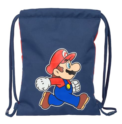 SUPER MARIO TRICK Rucksack, flach, für Kinder, ideal für Kinder verschiedener Altersgruppen, bequem und vielseitig, Qualität und Widerstandsfähigkeit, 26 x 34 cm, Dunkelblau/Rot, M, Casual SUPER MARIO TRICK Rucksack, flach, für Kinder, ideal für Kinder verschiedener Altersgruppen, bequem und vielseitig, Qualität und Widerstandsfähigkeit, 26 x 34 cm, Dunkelblau/Rot, M, Casual von safta
