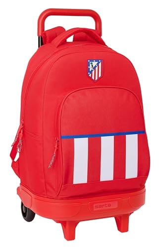 Safta ATLÉTICO DE MADRID Großer Rucksack mit Rädern, kompakt, abnehmbar, ideal für Kinder verschiedener Altersgruppen, bequem und vielseitig, Qualität und Widerstandsfähigkeit, 33 x 22 x 45 cm, Rot, Safta ATLÉTICO DE MADRID Großer Rucksack mit Rädern, kompakt, abnehmbar, ideal für Kinder verschiedener Altersgruppen, bequem und vielseitig, Qualität und Widerstandsfähigkeit, 33 x 22 x 45 cm, Rot, von safta