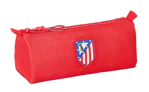 Safta ATLÉTICO DE Madrid Federmäppchen mit Reißverschluss und Fach, Federmäppchen für Kinder, ideal für Kinder im Schulalter, bequem und vielseitig, Qualität und Widerstandsfähigkeit, 21 x 7 x 8 cm, von safta