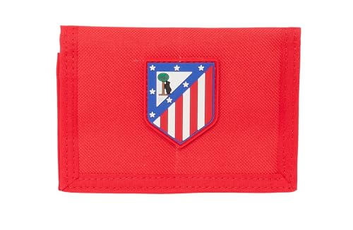 Safta ATLÉTICO DE Madrid Geldbörse mit Kopfteil, Brieftasche, Geldbörse, bequem und vielseitig, Qualität und Widerstandsfähigkeit, 12,5 x 9,5 cm, Rot, rot, Estándar, Casual von safta