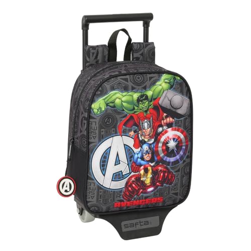 Safta Avengers - Kindergartenrucksack mit Trolley, ideal für Kinder verschiedener Altersgruppen, bequem und vielseitig, Qualität und Widerstandsfähigkeit, 22 x 10 x 27 cm, Schwarz, M, Casual Safta Avengers - Kindergartenrucksack mit Trolley, ideal für Kinder verschiedener Altersgruppen, bequem und vielseitig, Qualität und Widerstandsfähigkeit, 22 x 10 x 27 cm, Schwarz, M, Casual von safta