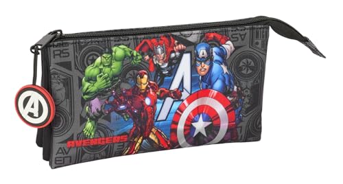 Safta Avengers Ventta Federmäppchen für Kinder, ideal für Kinder im Schulalter, bequem und vielseitig, Qualität und Widerstandsfähigkeit, 22 x 3 x 12 cm, Schwarz, M, Casual Safta Avengers Ventta Federmäppchen für Kinder, ideal für Kinder im Schulalter, bequem und vielseitig, Qualität und Widerstandsfähigkeit, 22 x 3 x 12 cm, Schwarz, M, Casual von safta