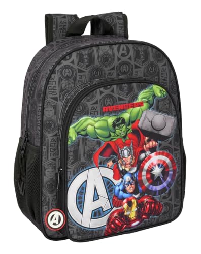 Safta Avengers Ventta Schulrucksack für Kinder, anpassbar an den Kinderwagen, ideal für Kinder im Schulalter, bequem und vielseitig, Qualität und Widerstandsfähigkeit, 32 x 12 x 38 cm, Schwarz, M, Safta Avengers Ventta Schulrucksack für Kinder, anpassbar an den Kinderwagen, ideal für Kinder im Schulalter, bequem und vielseitig, Qualität und Widerstandsfähigkeit, 32 x 12 x 38 cm, Schwarz, M, von safta