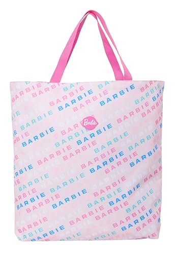 Safta BARBIE LOGOMANIA Einkaufstasche für Damen, Shopping-Tasche, bequem und vielseitig, Qualität und Widerstandsfähigkeit, 50 x 10 x 45 cm, Altrosa, Pink, Estándar, Casual Safta BARBIE LOGOMANIA Einkaufstasche für Damen, Shopping-Tasche, bequem und vielseitig, Qualität und Widerstandsfähigkeit, 50 x 10 x 45 cm, Altrosa, Pink, Estándar, Casual von safta