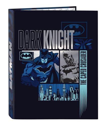 Safta BATMAN LEGENDARY Ordner mit 4 Ringen, ideal für Kinder unterschiedlichen Alters, bequem und vielseitig, Qualität und Widerstandsfähigkeit, 26,5 x 33 cm, Marineblau, marineblau, Estándar, Casual Safta BATMAN LEGENDARY Ordner mit 4 Ringen, ideal für Kinder unterschiedlichen Alters, bequem und vielseitig, Qualität und Widerstandsfähigkeit, 26,5 x 33 cm, Marineblau, marineblau, Estándar, Casual von safta
