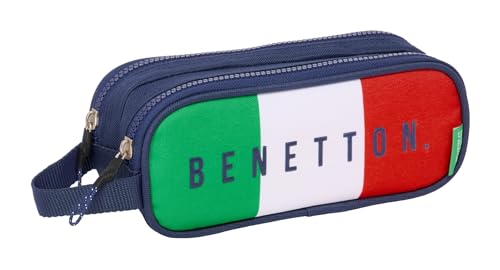 Safta BENETTON FLAG Doppelmäppchen für Kinder, ideal für Kinder im Schulalter, bequem und vielseitig, Qualität und Widerstandsfähigkeit, 21 x 6 x 8 cm, marineblau, M, Casual Safta BENETTON FLAG Doppelmäppchen für Kinder, ideal für Kinder im Schulalter, bequem und vielseitig, Qualität und Widerstandsfähigkeit, 21 x 6 x 8 cm, marineblau, M, Casual von safta