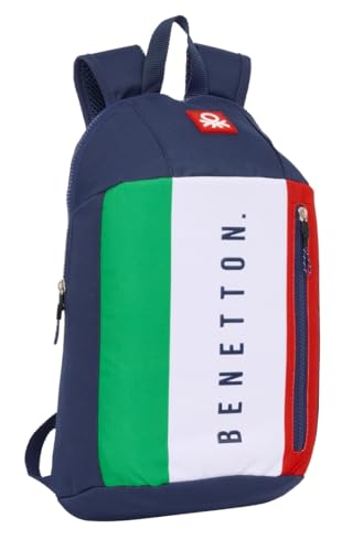 Safta BENETTON FLAG Mini-Rucksack für den täglichen Gebrauch, ideal für Kinder verschiedener Altersgruppen, bequem und vielseitig, Qualität und Widerstandsfähigkeit, 22 x 10 x 39 cm, marineblau, M, Safta BENETTON FLAG Mini-Rucksack für den täglichen Gebrauch, ideal für Kinder verschiedener Altersgruppen, bequem und vielseitig, Qualität und Widerstandsfähigkeit, 22 x 10 x 39 cm, marineblau, M, von safta