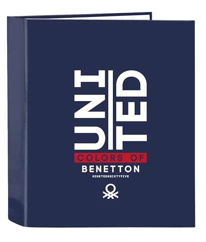 Safta BENETTON VARSITY - Folio-Ordner mit 4 Ringen, ideal für Kinder unterschiedlichen Alters, bequem und vielseitig, Qualität und Widerstandsfähigkeit, 27 x 6 x 33 cm, Marineblau/Grau, Marineblau / Safta BENETTON VARSITY - Folio-Ordner mit 4 Ringen, ideal für Kinder unterschiedlichen Alters, bequem und vielseitig, Qualität und Widerstandsfähigkeit, 27 x 6 x 33 cm, Marineblau/Grau, Marineblau / von safta