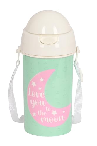Safta BLACKFIT8 Moon Selbstöffnende Trinkflasche, mit Strohhalm, Wasserflasche, BPA-frei, mit Umhängetasche, bequem und leicht, 500 ml, 7,3 x 19,5 cm, Grün, grün, Estándar, Casual Safta BLACKFIT8 Moon Selbstöffnende Trinkflasche, mit Strohhalm, Wasserflasche, BPA-frei, mit Umhängetasche, bequem und leicht, 500 ml, 7,3 x 19,5 cm, Grün, grün, Estándar, Casual von safta