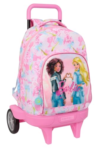 Safta Barbie Painterly Großer Rucksack mit Rädern, kompakt, abnehmbar, ideal für Kinder verschiedener Altersgruppen, bequem und vielseitig, Qualität und Widerstandsfähigkeit, 33 x 22 x 45 cm, von safta