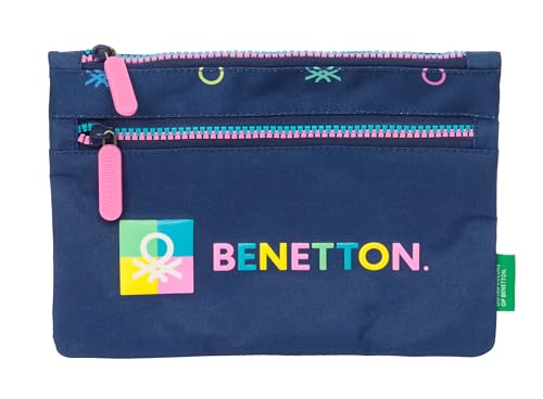 Safta Benetton COOL Federmäppchen für die Schule, groß, mit doppeltem Reißverschluss, Federmäppchen für Kinder, bequem und vielseitig, leicht zu reinigen, 23 x 3 x 16 cm, Marineblau, Marineblau, Safta Benetton COOL Federmäppchen für die Schule, groß, mit doppeltem Reißverschluss, Federmäppchen für Kinder, bequem und vielseitig, leicht zu reinigen, 23 x 3 x 16 cm, Marineblau, Marineblau, von safta