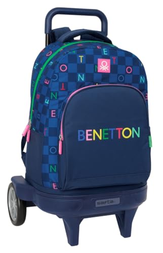 Safta Benetton Damero Großer Rucksack mit Rädern, kompakt, abnehmbar, ideal für Kinder verschiedener Altersgruppen, bequem und vielseitig, Qualität und Widerstandsfähigkeit, 33 x 22 x 45 cm, Safta Benetton Damero Großer Rucksack mit Rädern, kompakt, abnehmbar, ideal für Kinder verschiedener Altersgruppen, bequem und vielseitig, Qualität und Widerstandsfähigkeit, 33 x 22 x 45 cm, von safta